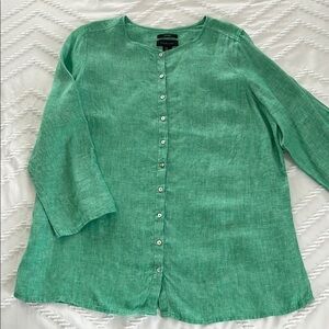 Women's Green Linen Top